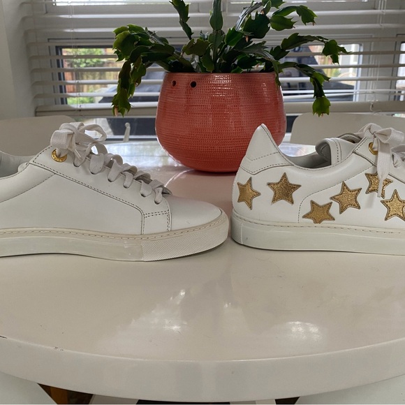 Zadig & Voltaire White Sneakers with Gold Stars - Picture 9 of 11